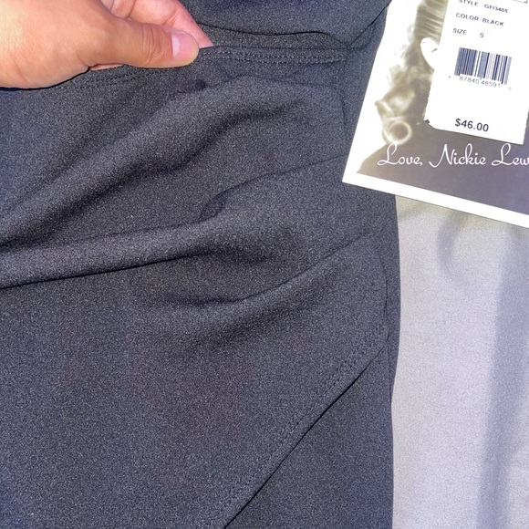 NWT Love Nickie Lew Black Mini Dress with Front Midriff Slit - Picture 12 of 13
